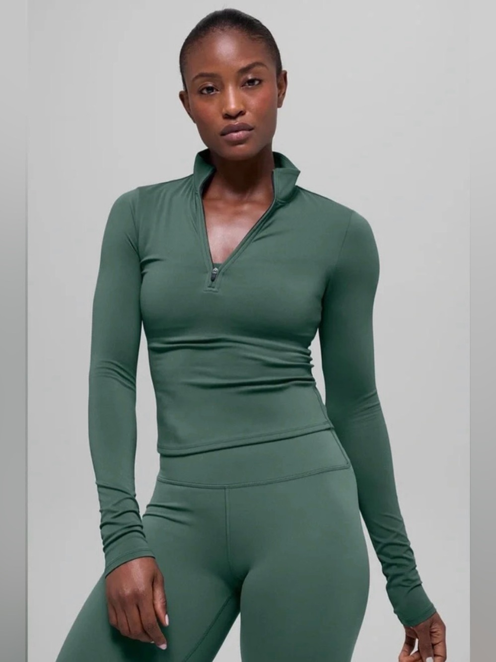 NWT Alo Yoga Softsculpt Precision 1/4 Zip Long Sleeve - Clover Green